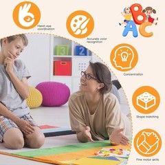 2 Pcs Wooden Puzzles ABC Learning Toys for Kids, Toddlers Alphabet Number Puzzle