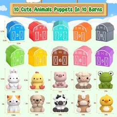 Montessori Farm Animal Toys for Toddlers 1-3 Counting Sorting Set