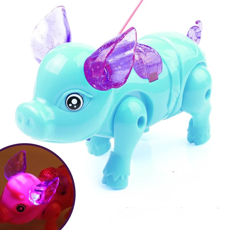 New Pink Color Electric Walking Pig Toy With Light Musical Kids Funny