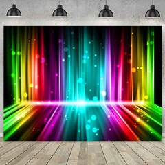 Sensfun Let’s Glow Party Backdrop Music Disco Dance Rainbow Neon Photography …