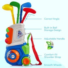 Toddler Golf Set, Plastic Kids Golf Clubs Ages 1 2 3 4 5 Years Old with 4 Blue