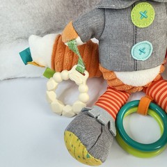 Infantino Playtime Plush Fox Developmental Activity Toy Rattle Crinkle Teether