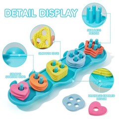 21PCS Toddler Bath Toys – Mold-Free Silicone Color & Shape Sorting, Stacking Fun