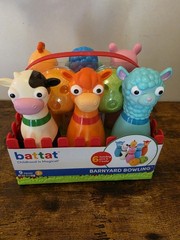 Battat Barnyard Bowling Set Farm Theme Multicolor Gross Motor Skills Age 2+