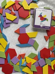 New! Geometric Pattern Blocks for Educational Shape-Matching Puzzles 155 blocks