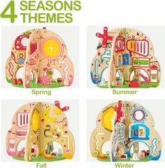 Monläurd Wooden Tree Activity Center Montessori Sensory