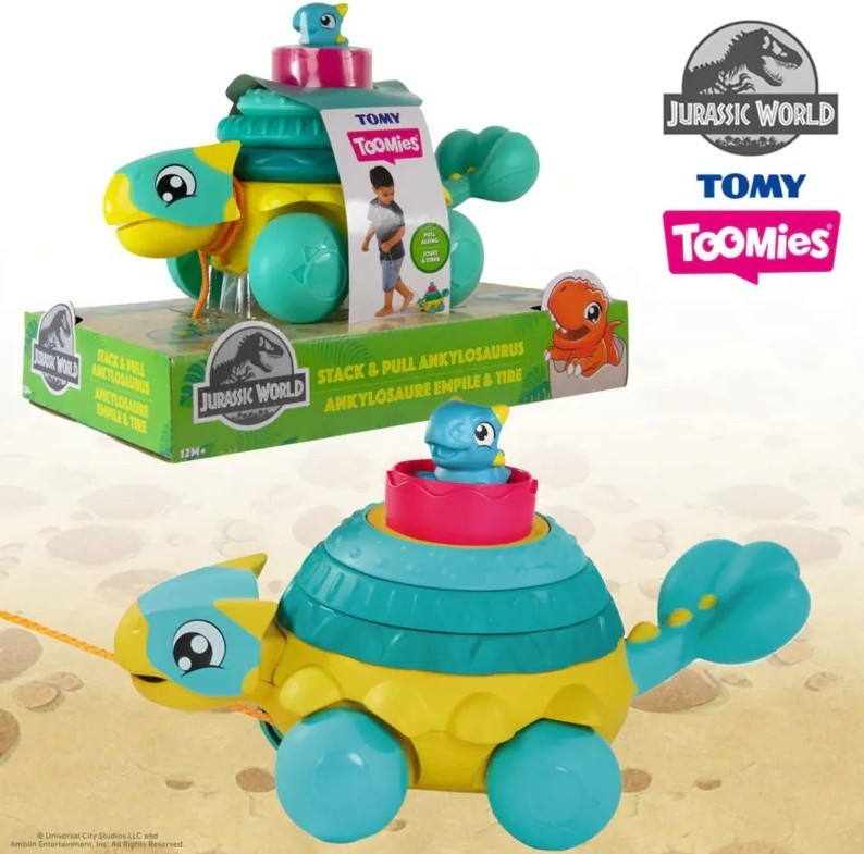 TOOMIES Stack & Pull Ankylosaurus JURASSIC WORLD Toddler Toy TOMY – NEW IN BOX