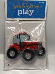 Lowe’s Tractor Ornaments Hanging Holiday living play model # W0302 Red