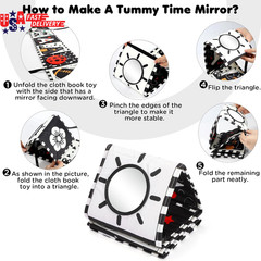 Black and White Baby Toy, Tummy Time High Contrast Newborn Toys 0-3 Months, Soft
