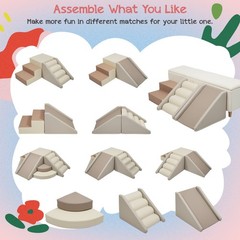 9-Piece Kids Climb & Crawl Soft Foam, Block Activity Play Set for Child