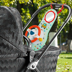 Carseat Toy for Infants, Baby Steering Wheel Toys with Mirror, Music Lights 6-12