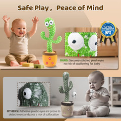 Dancing Talking Cactus Toy for Toddlers 18 Months+, Repeats What You Say, Singin