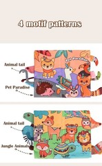 Baby 3D Soft Cloth Books Safe Tear-Resistant Animal Tails Crinkle Paper Beeper