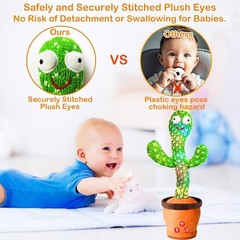 Dancing Talking Cactus Toy with Adjustable Volume, Interactive Cactus Baby Toys