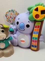 Fisher Price Interactive Linkimals Lot Owl & Koala, Moose Learn ABC Lights Toy