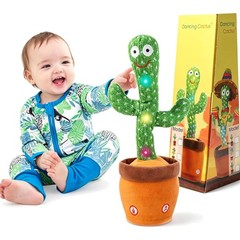 Dancing Cactus, Talking Cactus Baby Toy, Colorful Glowing Repeating Cactus To…