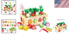 Montessori Wooden Shape Sorting Toy for 1-3 Olds