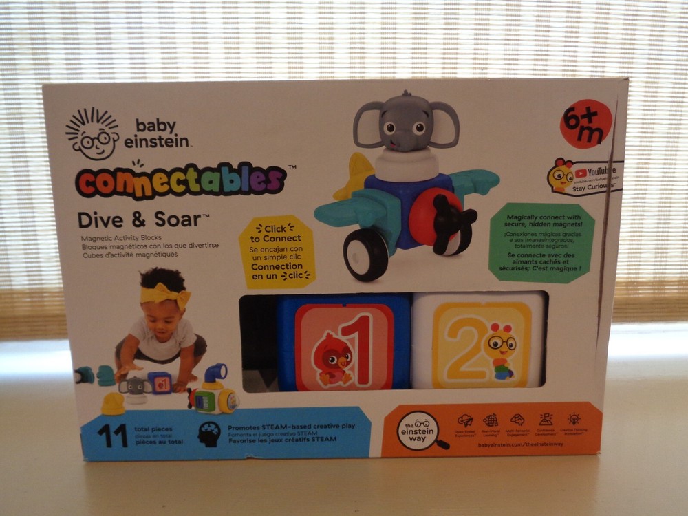 Baby Einstein Connectables Dive and Soar Magnetic Activity Blocks Steam Play Toy