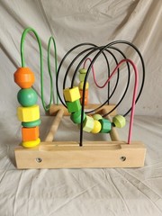 IKEA MULA Bead Rollercoaster featuring Colorful Wooden Beads on Wire Tracks