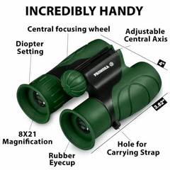 Binoculars for Kids – Perfect Toy for Little Boys and Girls – Dark Green