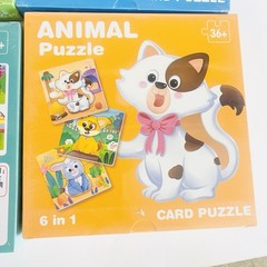 24 Sets Kids Puzzle Cartoon Animal Fruits Traffic Occupation Jigsaw Puzzle