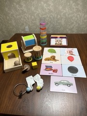 Lovevery Mixed Lot Wooden Ball Drop, Flash Cards, Cups Babies 0-12 Months