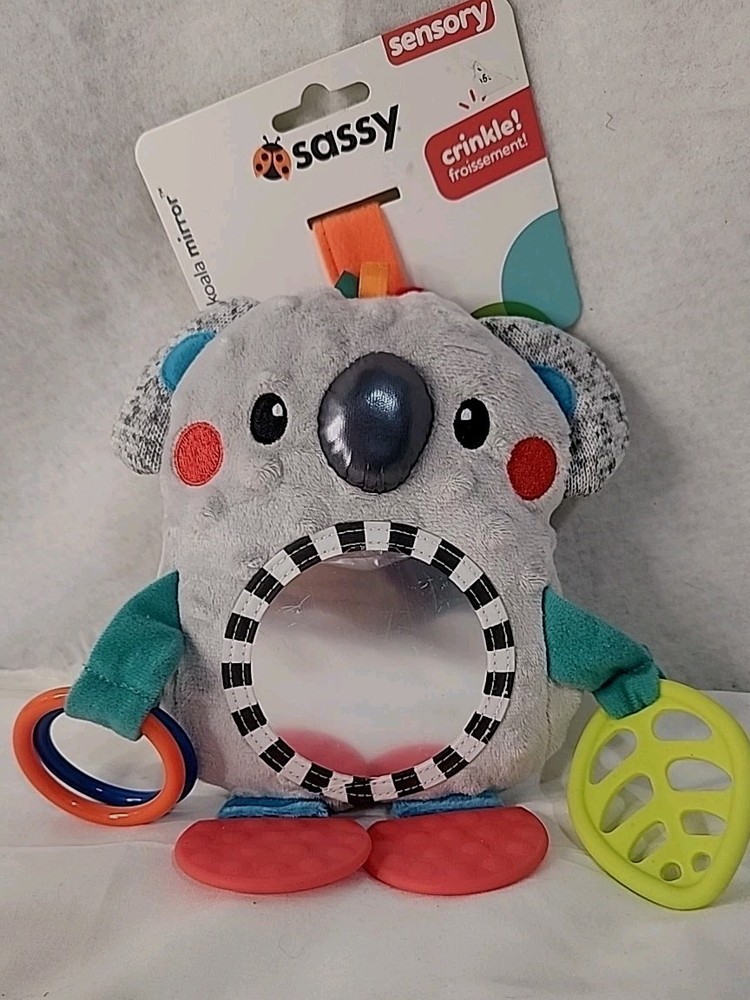 Sassy Baby Koala Mirror Toy New With Tags Crinkle Sensory Multi Textures