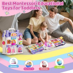Nicella Busy Board Montessori Toy for 1 Year Old Girls – 56-in-1 Early Learning