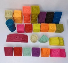 Baby Blocks Stacking Building Toys Soft Educational Numbers Shapes Colors 24