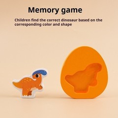 10 Pcs Wooden Puzzles for Kids Ages 1-3, Colored Dinosaur and Egg Pairing Toys