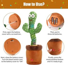 Dancing Talking Cactus Toy for Babies 6-12 – Interactive Educational Fun