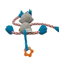 Edushape Happy Kitten Plush Stuffed Animal Polka Dot Lovey cat grey white