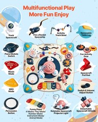 VEVOR Toddler Learning Table 6-36 Months Activity Table with 60+ Sound Sources