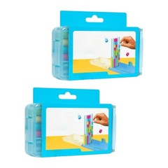 Portable Tabletop Stacking Toy with Color Pieces and Tray Base