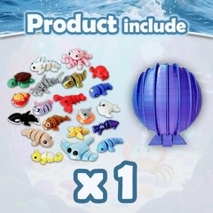 20PCS Ocean Animal Set,3D Printed Shells， 3D Printed Mini Sea Animals Articul…