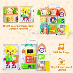 Montessori Busy Board for 1 Year Old Boy Girl, Musical Baby Toys 12-18 Months.