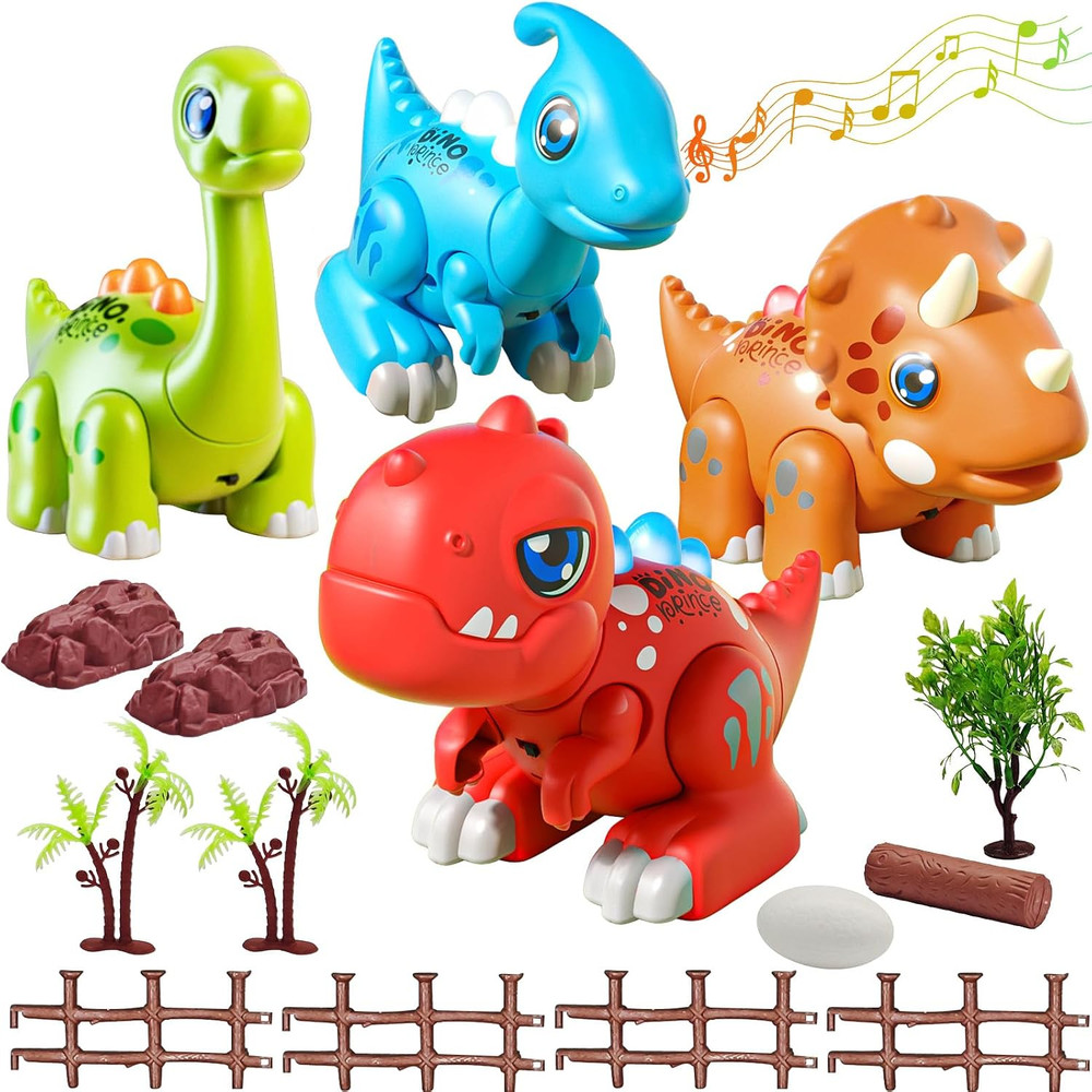 LZZAPJ Montessori Dinosaur Assembly Toy Set with Lights & Music – STEM Dinosaur