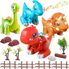 LZZAPJ Montessori Dinosaur Assembly Toy Set with Lights & Music – STEM Dinosaur