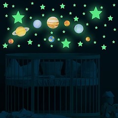 Glow in The Dark Stars and Planet Solar System Walls 109 Fluorescent Stars