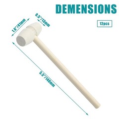 12pcs Mini Wooden Hammers, Crab Lobster Wooden Mallets, Natural Hardwood Wood…