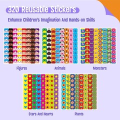 100 Math Linking Cubes, Math Cubes with 320 Reusable Stickers Manipulative Ge…