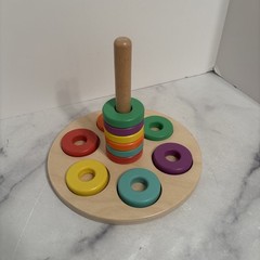 LOVEVERY Wooden Flexible Ring Stacker Babbler Kit Montessori Toys 12 Rings