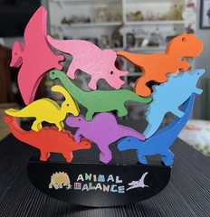 Educational Animal Balance Wood Dinosaur Preschool Cognition Game/Puzzle 10Pcs