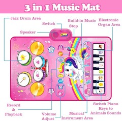 Toys for 1 Year Old Girl Gifts Baby Musical Mat Toddler Age 1-2 – 3 in