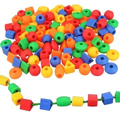Lacing Beads for Toddlers (60 Stringing Beads,4 Strings) -Educational Montess…