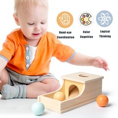 Montessori Toys for Babies 6-12 Months Object Permanence Box Wooden Ball Drop