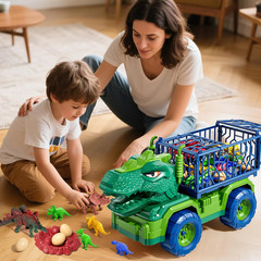 22 in 1 Toddler T-Rex Dinosaur Truck Toy Set for Kids Boys 3-5 5-7, Tyrannosauru