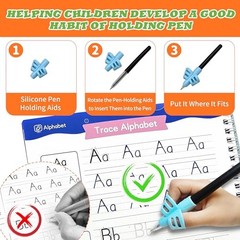 Tibibee Magic Grooved Handwriting Practice Books for Kids, Reusable Tracing Set