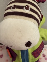 B. Toys Zebra Activity Toy, Green Jacket, Button, Zipper, Shoelace, 12″