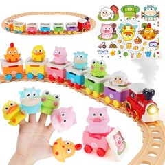 Train Set Toy for Toddler 1 2 3 Year Old, Realistic Mist Steam Electric Farm